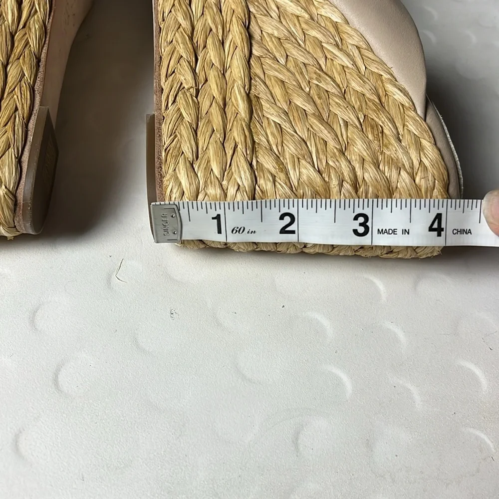 André Assous Opal Tan Leather Slip-On Strappy Wedge Sandals- US 11 / EU 41